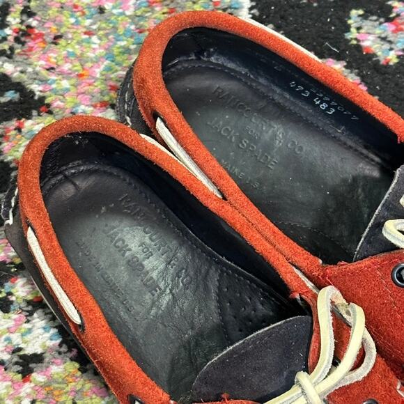 EUC Rancourt & Co. x Jack Spade Suede Boat Shoe USA Red White Blue Maine USA 6 main image 7
